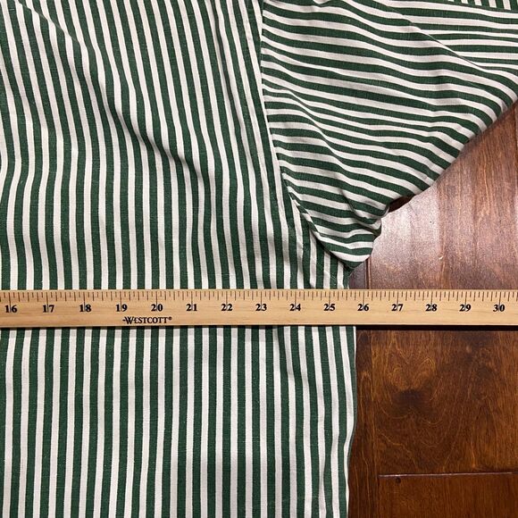 Polo by Ralph Lauren Green and White Striped Casual Button Down Shirt - Picture 7 of 8